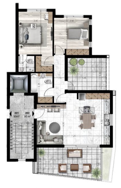 Blueprints_Apartment 202