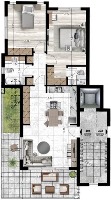 Blueprints_Apartment 301