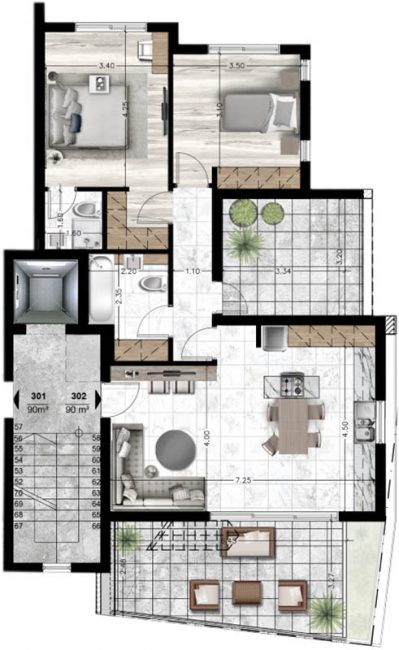 Blueprints_Apartment 302